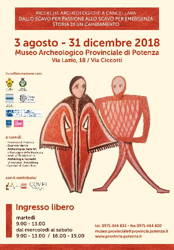 Il Museo archeologico provinciale "M. Lacava” di Potenza e la Soprintendenza Archeologia Belle Arti e Paesaggio della Basilicata, in collaborazione con l'Institut für klassische Archäologie Ruprecht-Karls-Universität di Heidelberg e il comune di Cancellara, presentano i risultati di un progetto di ricerca relativi al sito di Cancellara, attraverso l’esposizione dei materiali più significativi degli scavi condotti da Francesco Ranaldi negli anni Sessanta e di quelli più recenti del 2015. L’esposizione intende evidenziare l’evoluzione delle modalità di indagine sul campo, che hanno segnato la svolta nel mondo della ricerca archeologica: dallo scavo praticato seguendo le “intuizioni di un buon ricercatore”, allo scavo condotto in emergenza, indirizzato dalle esigenze di cantiere delle grandi opere contemporanee, come la realizzazione degli impianti per le energie alternative, delle infrastrutture, dell’industrializzazione, etc.