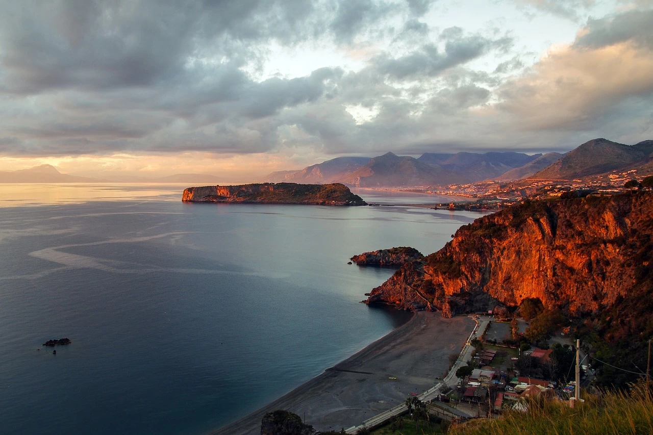 Praia a mare, tramonto